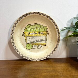 Vintage Dee Apple Pie Recipe Plate Dish USA For Holiday Baking Housewarming